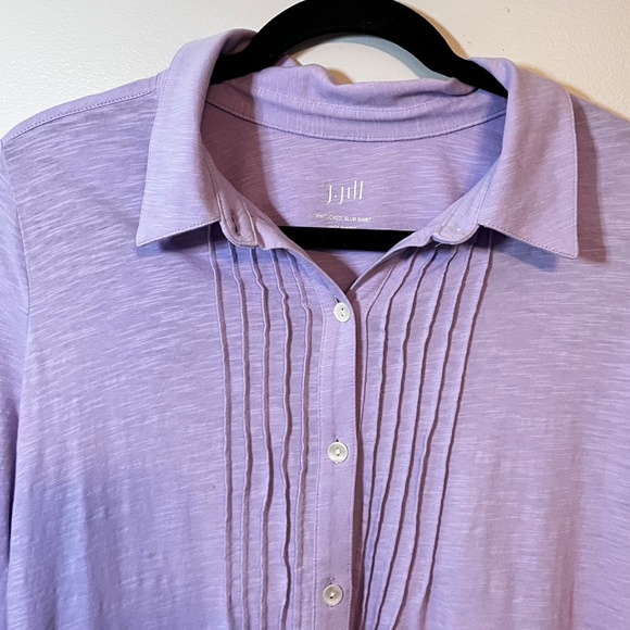 JJill Pintuck Slub Top light purple med. - Picture 5 of 11